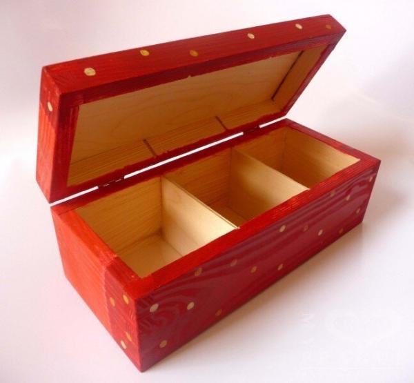 Krabice na čaj úzká – červená – kočka 2