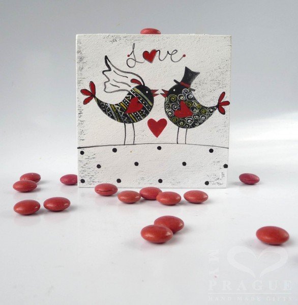 Dekorační krabice malá svatební – ptáčci