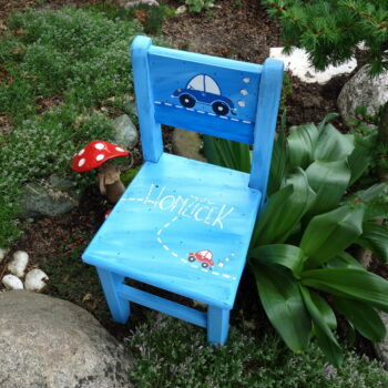 Židle s opěrkou – modrá – autíčko 2