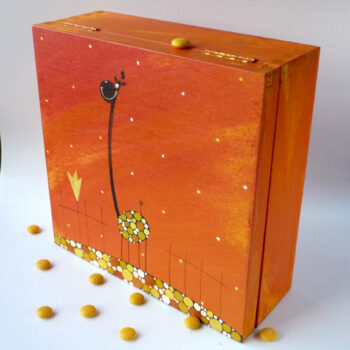 Krabice na čaj velká – oranžová – žirafa 2