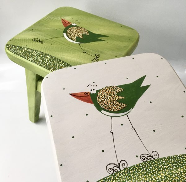 Židlička – zelená – ptáček 7