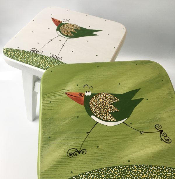 Židlička – zelená – ptáček 6