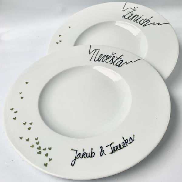 Sada svatebních talířů – pro NEVĚSTU a pro ŽENICHA 5