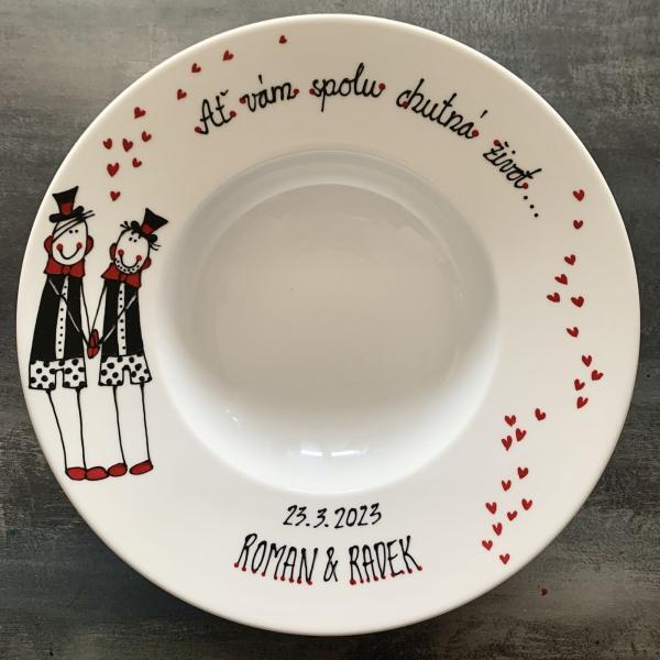 Maxi svatební talíř – když dva se mají rádi
