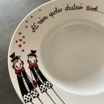 Maxi svatební talíř – když dva se mají rádi